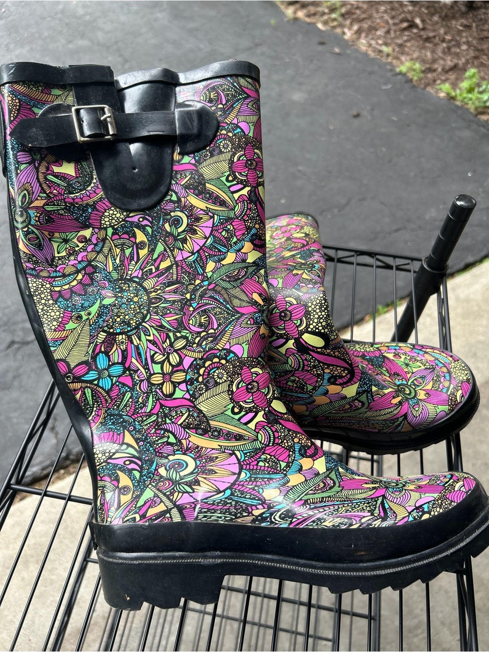 Sakroots Colorful Floral Pattern Rain Boots